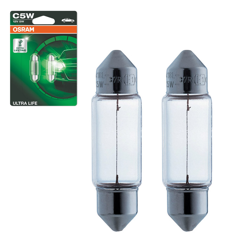 Βλησαρούλης Car Center - Λάμπα Σωληνωτή 36mm C5W SV8.5-8 12V 5W Ultra Life Osram 6418ULT 2 Τεμάχια