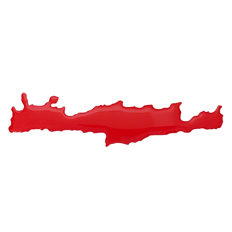 Βλησαρούλης Car Center - Αυτοκόλλητο Αυτοκινήτου &apos;&apos;Κρήτη΄΄ 15cm x 3,5cm Κόκκινο Με Επικάλυψη Σμάλτου 1 Τεμάχιο