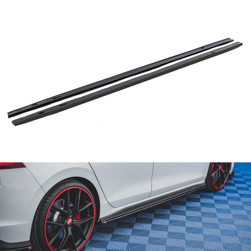 Βλησαρούλης Car Center - Πλαινά Μαρσπιέ Για VW Golf VIII (8) 20+ Πρόσθετο Για GTI & R Μασπιέ Γυαλιστερό Μαύρο Από Abs Πλαστικό Maxton Design 2 Τεμάχια