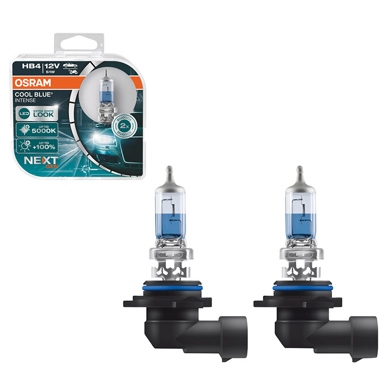 Βλησαρούλης Car Center - Λάμπες Αλογόνου HB4 9006 12V 51w Cool Blue Intense Next Generation Osram 9006CBN-HCB 2 Τεμάχια