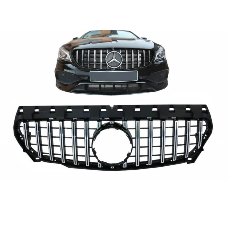 Βλησαρούλης Car Center - Μάσκα Για Mercedes-Benz CLA-Class C117 / W117 13-19 GT Amg Panamericana Look Μαύρο/Χρώμιο 1 Τεμάχιο