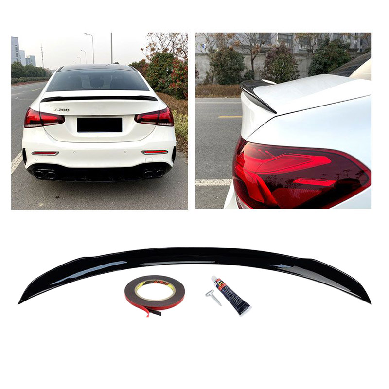 Βλησαρούλης Car Center - Αεροτομή Πορτ Παγκάζ Για Mercedes-Benz A-Class V177 18+ 4D Sedan Γυαλιστερή Μαύρη Από Abs Πλαστικό
