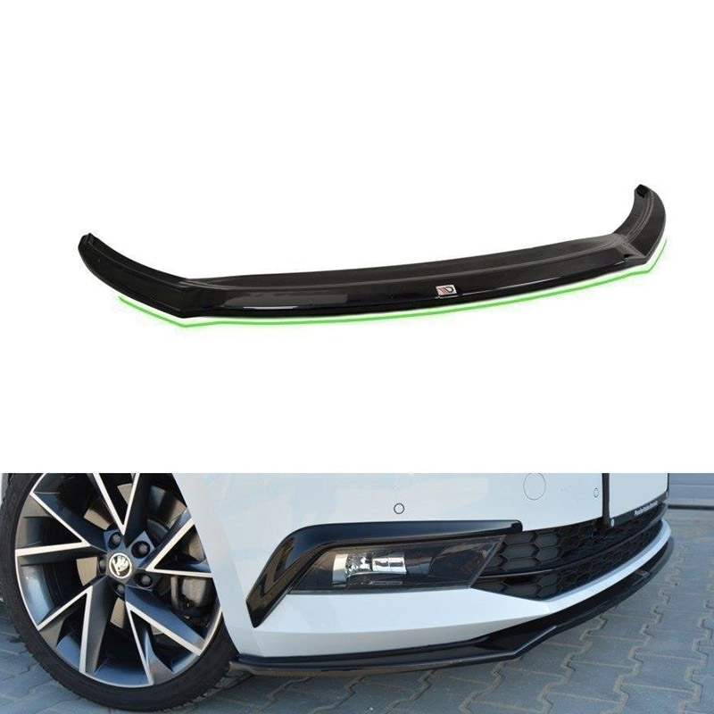 Βλησαρούλης Car Center - Μπροστινό Spoiler Για Skoda Superb Mk3 2015-2018 Μαύρο Γυαλιστερό V.2 Από Abs Πλαστικό Maxton Design 1 Τεμάχιο