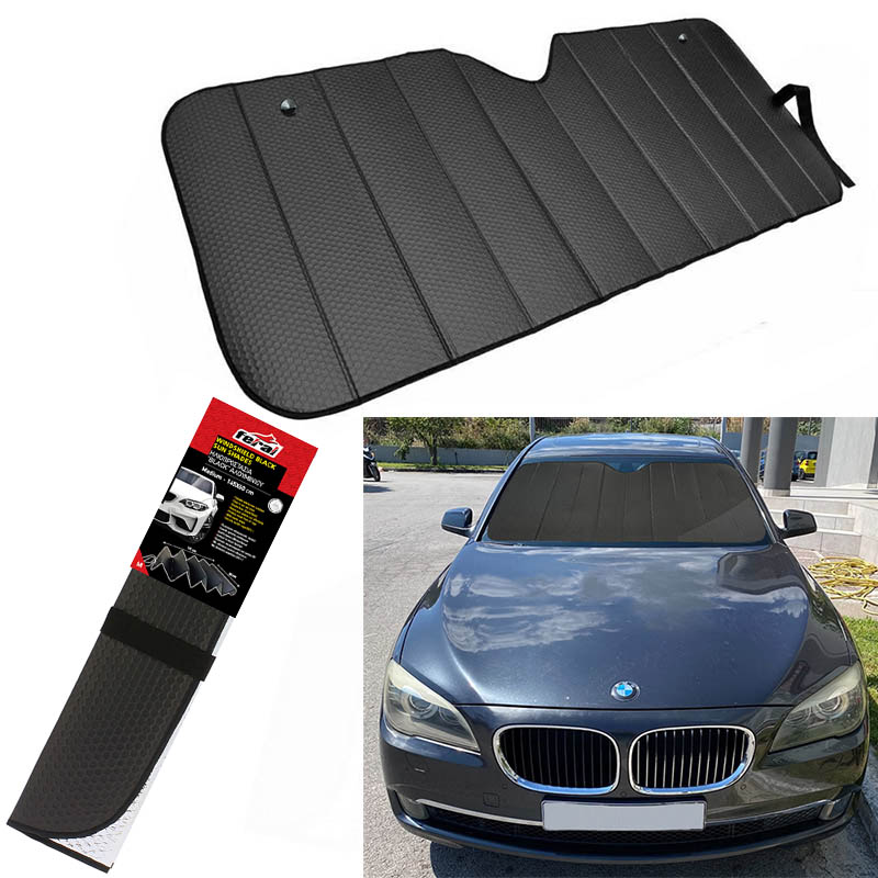 Βλησαρούλης Car Center - Ηλιοπροστασία Παρμπρίζ Αλουμινίου &apos;&apos;Black&apos;&apos; Feral Μαύρο Matte Medium 145 x 60 cm 1 Τεμάχιο