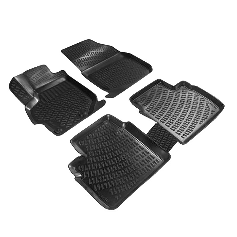 Βλησαρούλης Car Center - Πατάκια Σκαφάκια 3D Από Λάστιχο TPE Για Citroen C1 2005-2014 / Peugeot 107 2005-2014/ Toyota Aygo 2005-2014 Rizline 4 Τεμάχια Μαύρα
