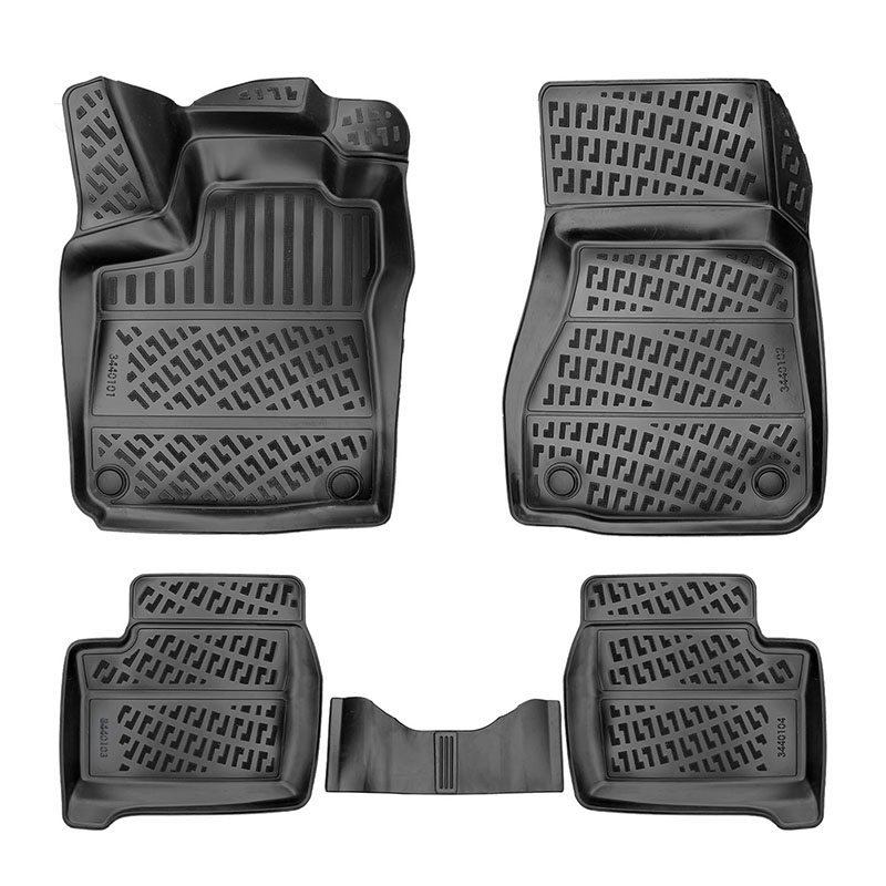 Βλησαρούλης Car Center - Πατάκια Σκαφάκια 3D Από Λάστιχο TPE Για Smart Forfour W453 2014+ Rizline 4 Τεμάχια Μαύρα