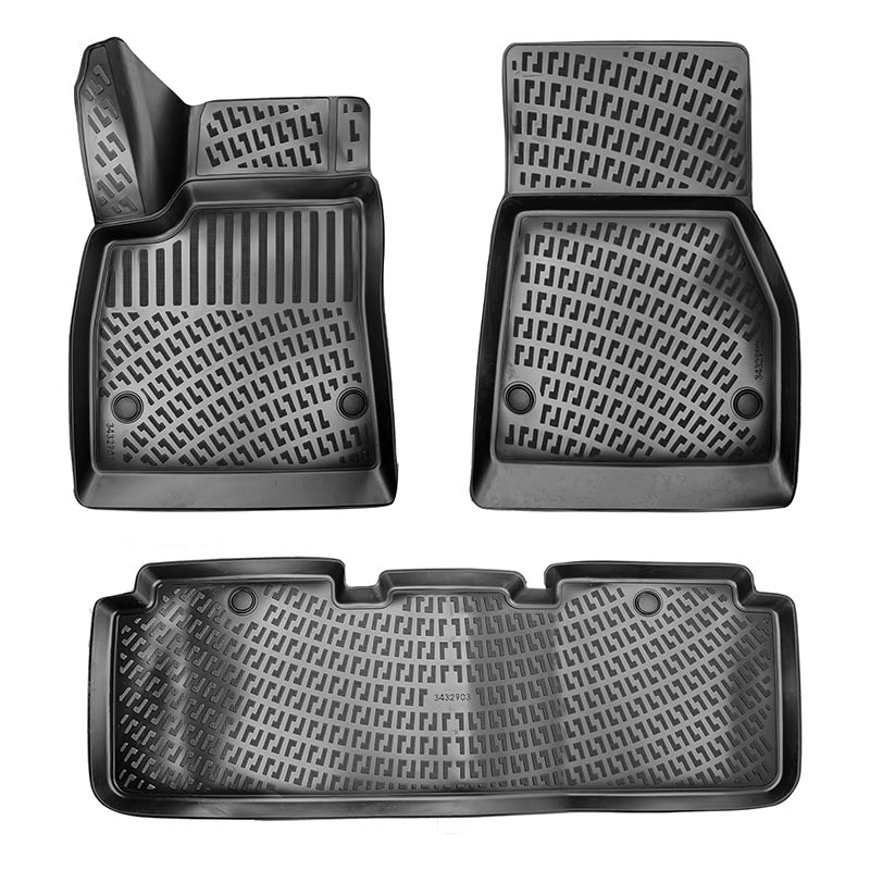 Βλησαρούλης Car Center - Πατάκια Σκαφάκια 3D Από Λάστιχο TPE Για Tesla Model S 2014-2020 Rizline 4 Τεμάχια Μαύρα