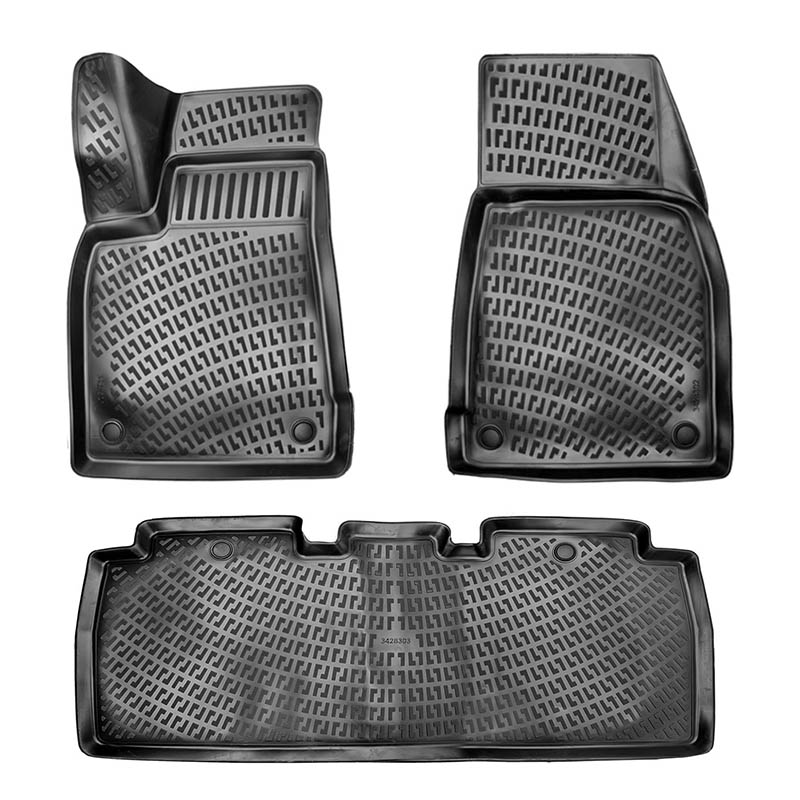 Βλησαρούλης Car Center - Πατάκια Σκαφάκια 3D Από Λάστιχο TPE Για Tesla Model X 2015-2021 5 Θέσιο Rizline 4 Τεμάχια Μαύρα