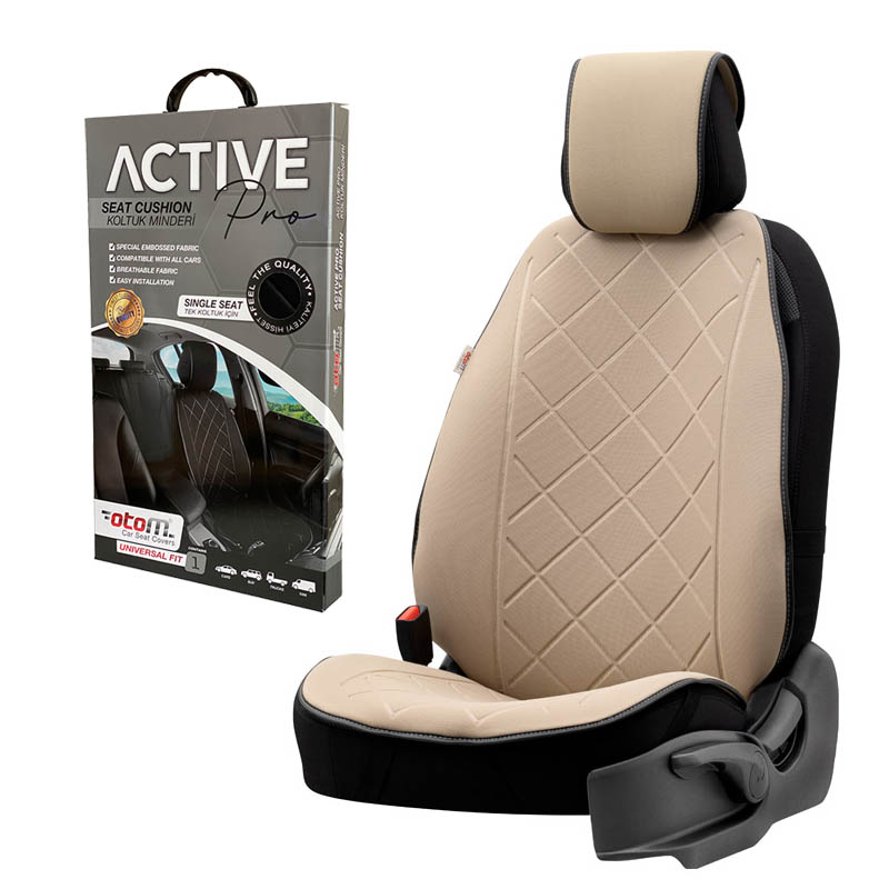Βλησαρούλης Car Center - Πλατοκάθισμα Αυτοκινήτου Otom Active Pro Ύφασμα Lacoste Ανάγλυφο Καπιτονέ Μπεζ ACTP-103 1 Τεμάχιο