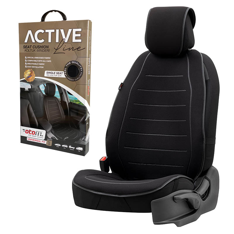 Βλησαρούλης Car Center - Πλατοκάθισμα Αυτοκινήτου Otom Active Line Ύφασμα Lacoste Ανάγλυφο Μαύρο ACTL-101 1 Τεμάχιο