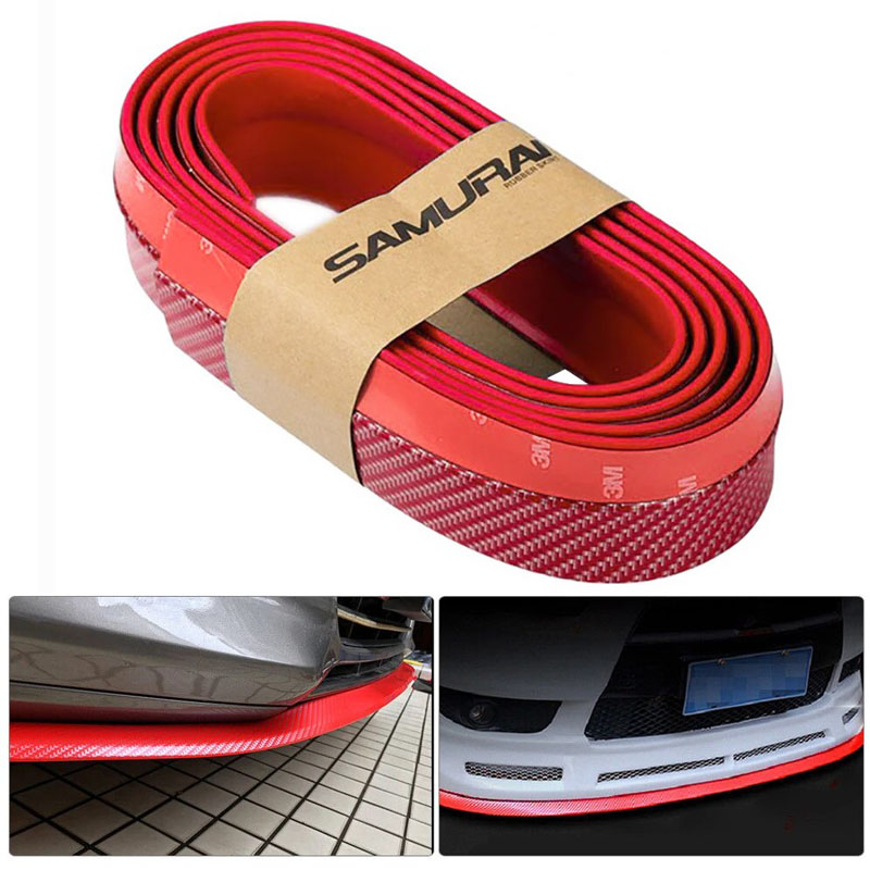 Βλησαρούλης Car Center - Μπροστινό Spoiler Universal Samurai Lip Safe & Style 2500mm Red Carbon 1 Τεμάχιο