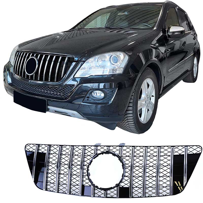 Βλησαρούλης Car Center - Μάσκα Για Mercedes-Benz ML-Class W164 08-11 GT Amg Panamericana Look Honeycomb Μαύρο/Χρώμιο 1 Τεμάχιο