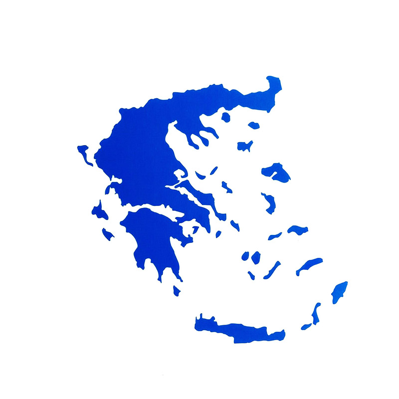 Βλησαρούλης Car Center - Αυτοκόλλητο Αυτοκινήτου "Χάρτης Ελλάδας&apos;&apos; Μικρός 11cm x 9cm Μπλε 1 Τεμάχιο