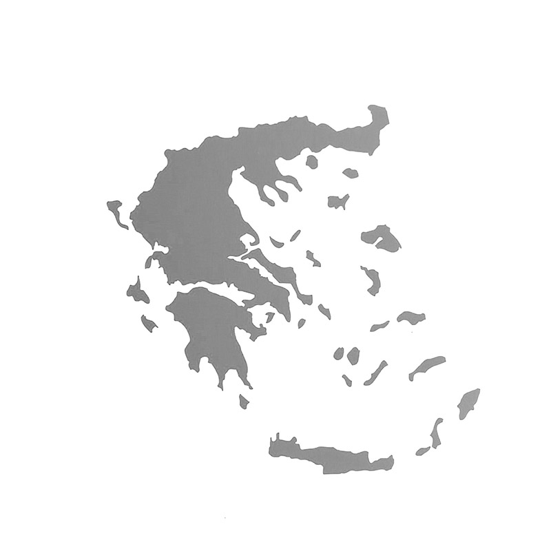 Βλησαρούλης Car Center - Αυτοκόλλητο Αυτοκινήτου "Χάρτης Ελλάδας&apos;&apos; Μικρός 11cm x 9cm Ασημί 1 Τεμάχιο