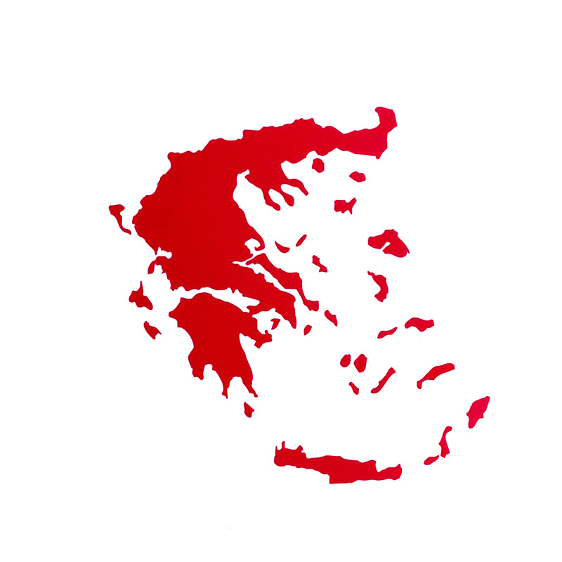 Βλησαρούλης Car Center - Αυτοκόλλητο Αυτοκινήτου "Χάρτης Ελλάδας&apos;&apos; Μικρός 11cm x 9cm Κόκκινος 1 Τεμάχιο