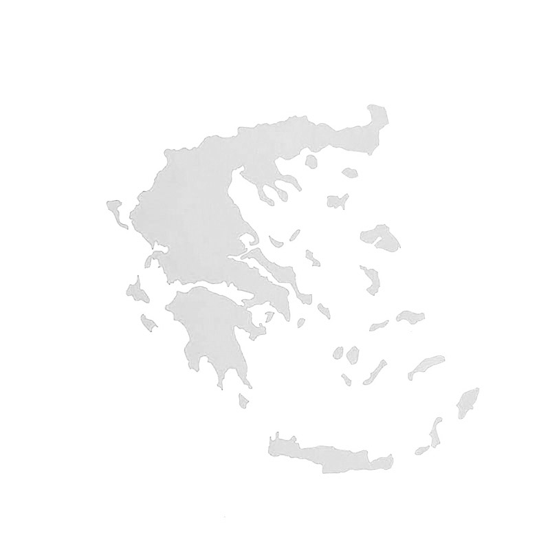 Βλησαρούλης Car Center - Αυτοκόλλητο Αυτοκινήτου "Χάρτης Ελλάδας&apos;&apos; Μικρός 11cm x 9cm Άσπρο 1 Τεμάχιο