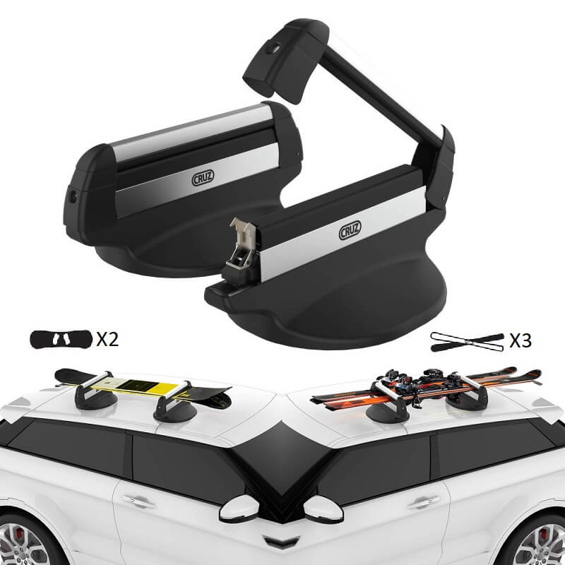 Βλησαρούλης Car Center - Μπάρες Βάσεις Σκι / Snowboard Μαγνητικές CRUZ 940-294 (3 Ζεύγη Σκι ή 2 Snowboards) 2 Τεμάχια