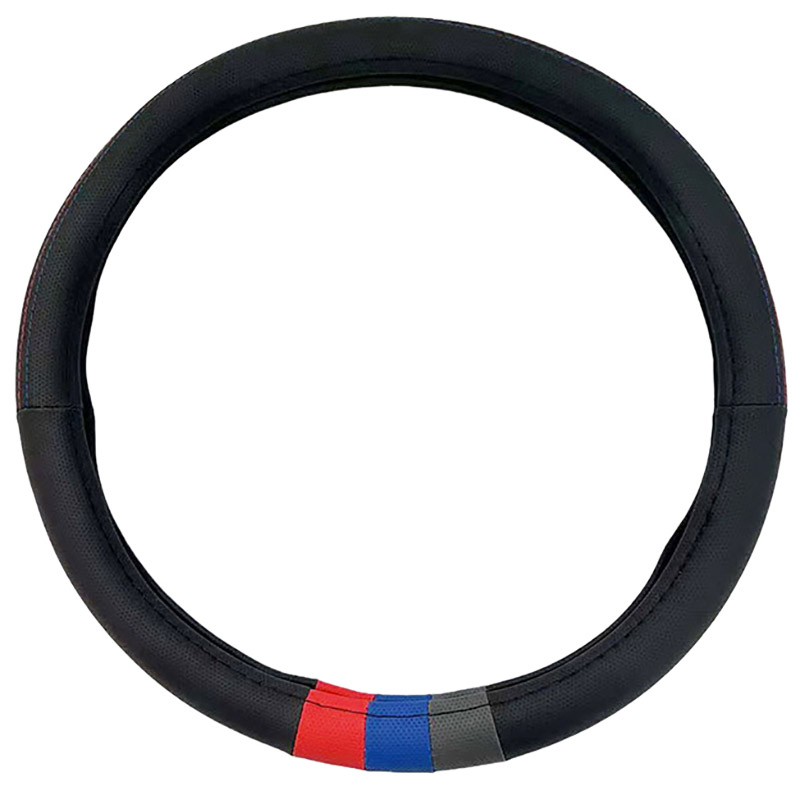 Βλησαρούλης Car Center - Κάλυμμα Τιμονιού Δερματίνη Tricolore M- Sport Μαύρο Με 3 Χρώματα ///Μ Medium 37-39cm