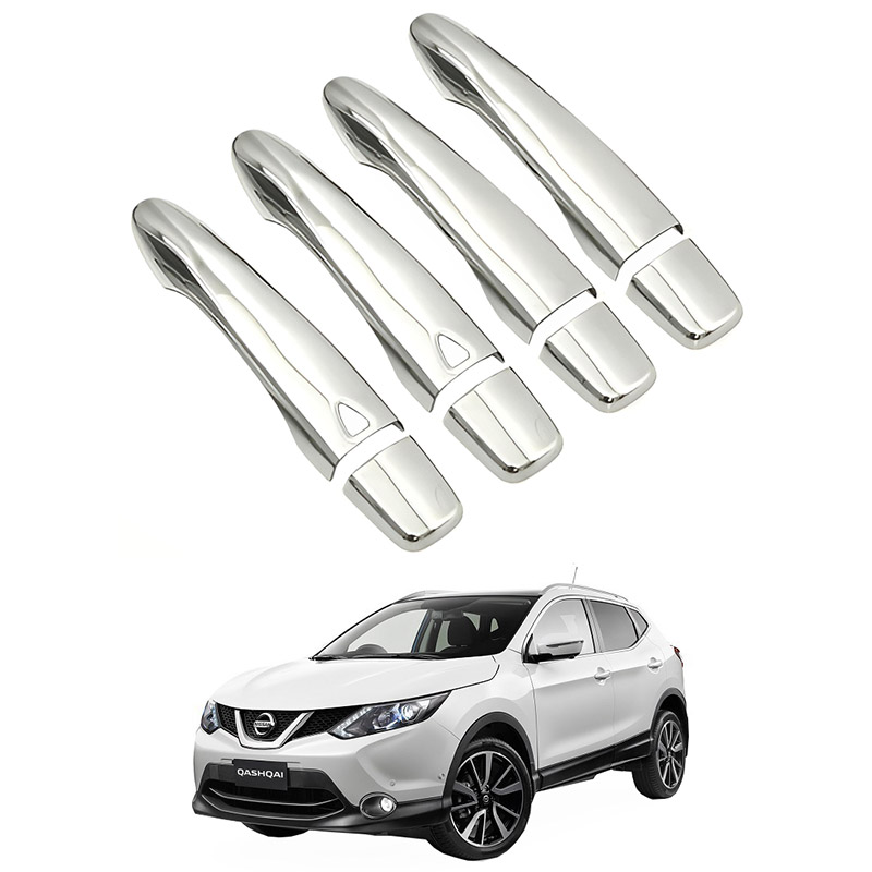 Βλησαρούλης Car Center - Καλύμματα Χερουλιών Πόρτας Από Ανοξείδωτο Ατσάλι (Steel) Για Nissan Qashqai J11 14-20 E-Key Σετ 8 Τεμαχίων