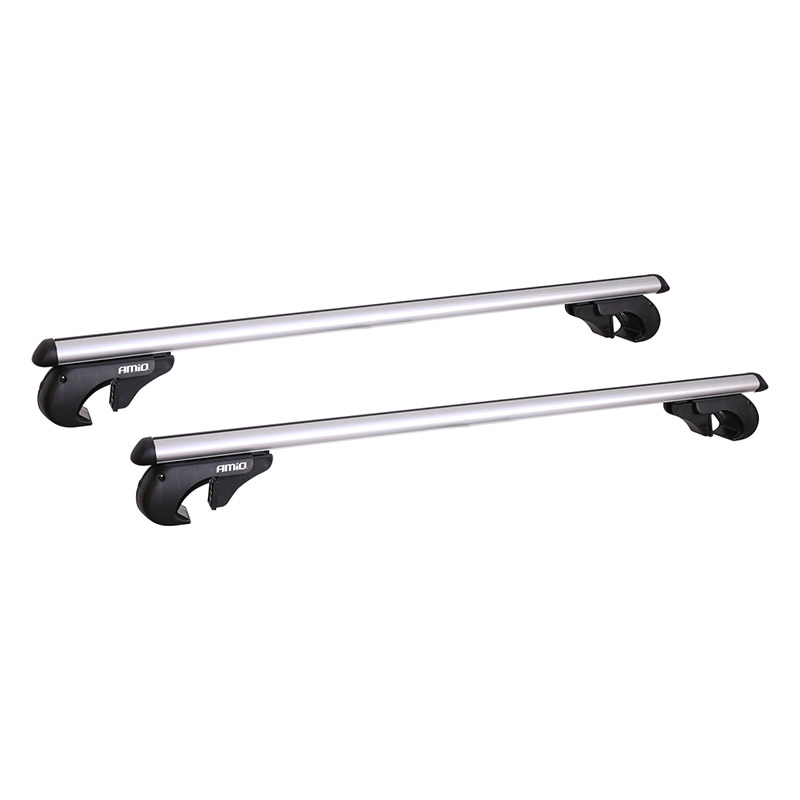 Βλησαρούλης Car Center - Μπάρες Οροφής Αλουμινίου Universal 120cm Railing System Σετ Με Πόδια Και Κλειδαριά Ασημί 2 Τεμάχια Amio 02586 CRR-01