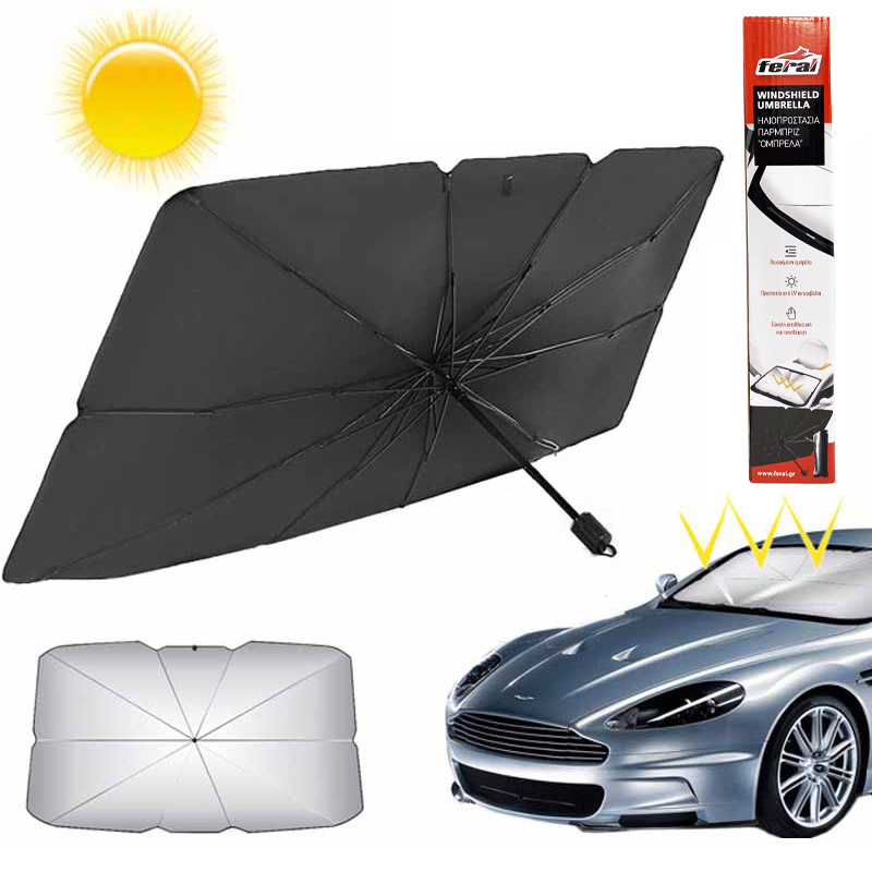Βλησαρούλης Car Center - Ηλιοπροστασία Ομπρέλα Παρμπρίζ Εσωτερική Feral Large 140x79cm 1 Τεμάχιο