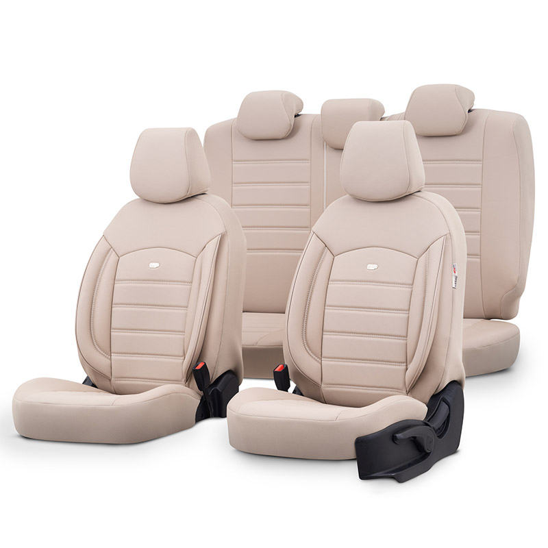 Βλησαρούλης Car Center - Καλύμματα Αυτοκινήτου Otom Inspire Design Universal Full Δερματίνη Σετ Εμπρός / Πίσω 11 Τεμαχίων Μπεζ INS-3509