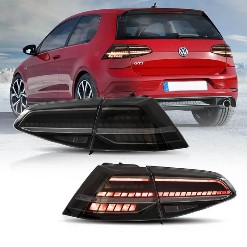 Βλησαρούλης Car Center - Πισινά Φανάρια Set Για Vw Golf VII 7 & 7.5 11-19 Led Bar Dynamic Facelift 7.5 GTI/R Look Φιμέ VLand