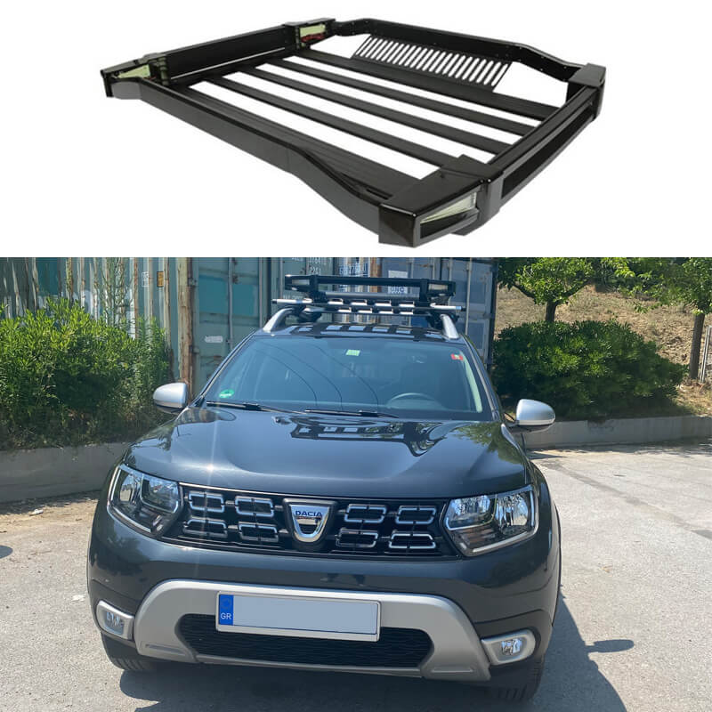 Βλησαρούλης Car Center - Σχάρα Οροφής Αυτοκινήτου Αλουμινίου Aero Μαύρη 140x100cm Με Φώτα Led 28834