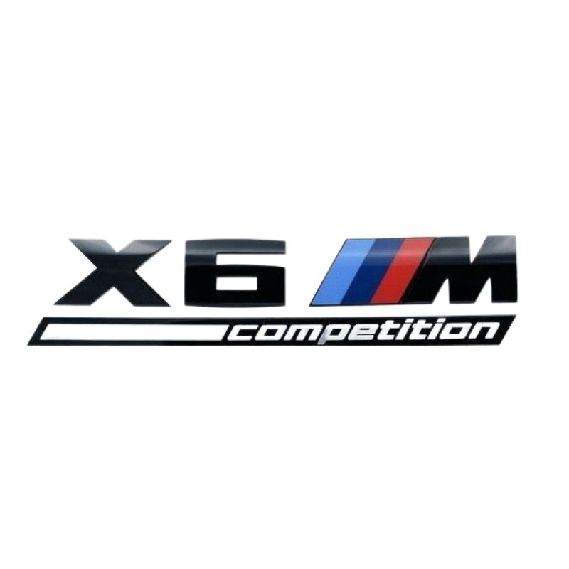 Βλησαρούλης Car Center - Σήμα Bmw X6 ///M Competition Αυτοκόλλητο 3D 17x4cm Μαύρο Πλαστικό 1 Τεμάχιο OEM