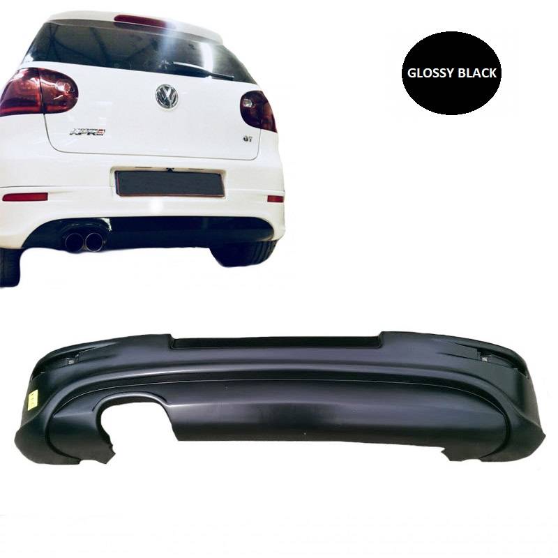 Βλησαρούλης Car Center - Πισινός Προφυλακτήρας Για VW Golf V (5) 03-08 R32 Look Με Εξατμίσεις Αριστερά Γυαλιστερό Μαύρο Από Abs Πλαστικό