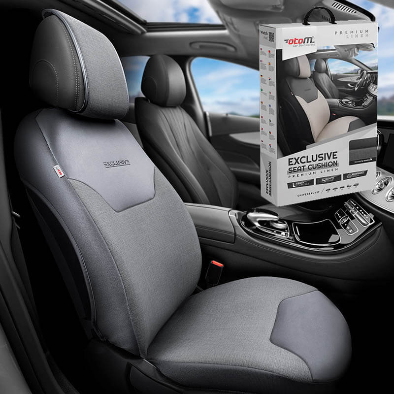Βλησαρούλης Car Center - Ημικάλυμμα Αυτοκινήτου Otom "Exclusive" Από Λινό Ύφασμα Με Δερματίνη Μαύρο EXLN-101 1 Τεμάχιο