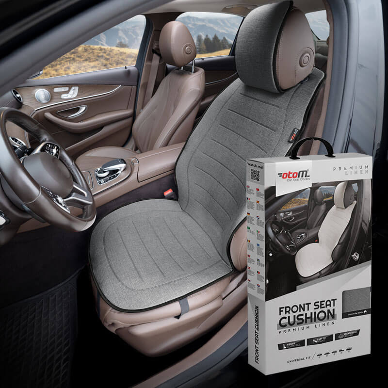 Βλησαρούλης Car Center - Πλατοκάθισμα Αυτοκινήτου Otom "Premium Linen" Από Λινό Ύφασμα Σκούρο Γκρι CFLN-102 1 Τεμάχιο