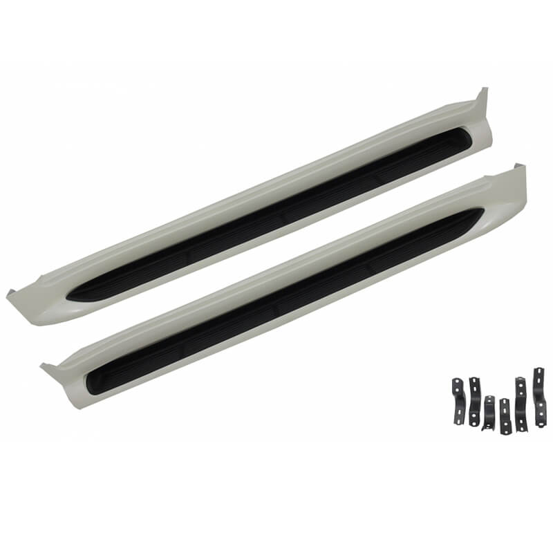 Βλησαρούλης Car Center - Πλαινά Σκαλοπάτια Για Toyota Land Cruiser Prado FJ200 2015+ Facelift Oem Look Άσπρα 2 Τεμάχια