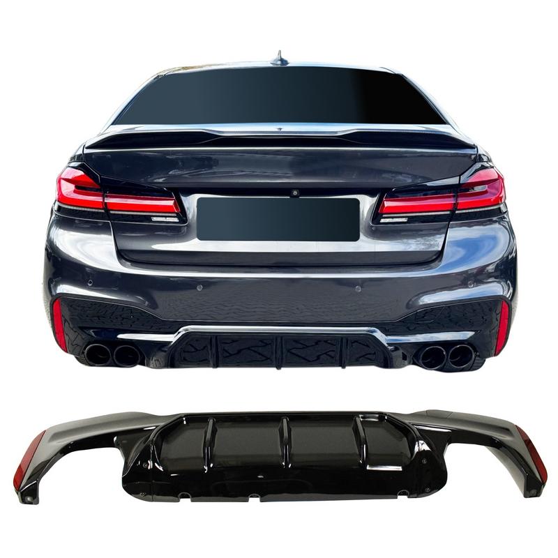 Βλησαρούλης Car Center - Diffuser Πίσω Προφυλακτήρα Για Bmw 5 G30/G31 17+ M-Packet Γυαλιστερό Μαύρο Με 2 Διπλές Τρύπες Εξάτμισης Αριστερά & Δεξιά Από Abs Πλαστικό 1 Τεμάχιο