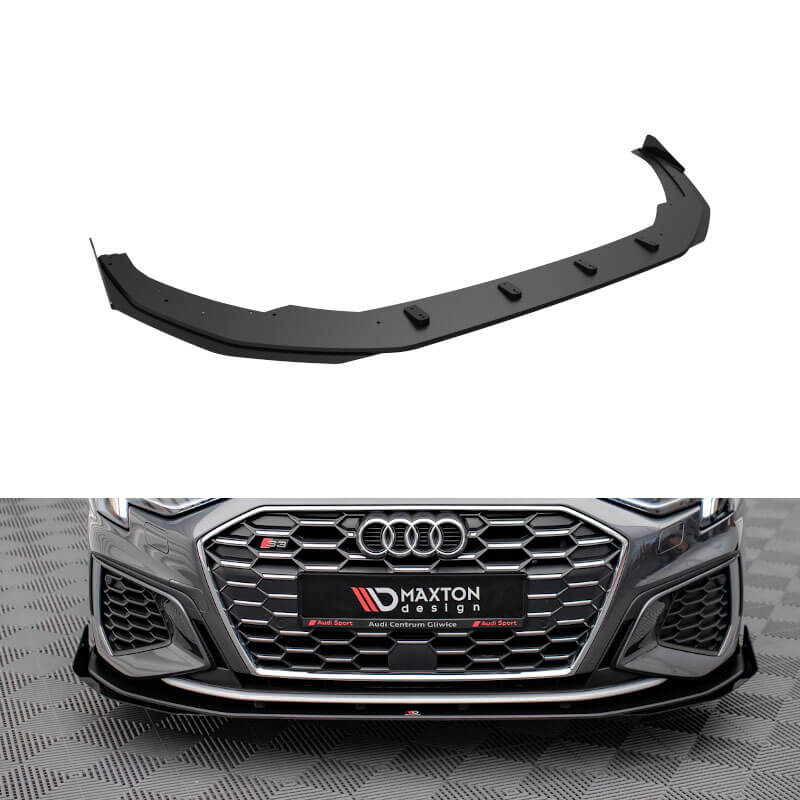 Βλησαρούλης Car Center - Μπροστινό Spoiler Για Audi A3 8Y 2020+ S3 & S-Line + Flaps Γυαλιστερό Μαύρο Maxton Design