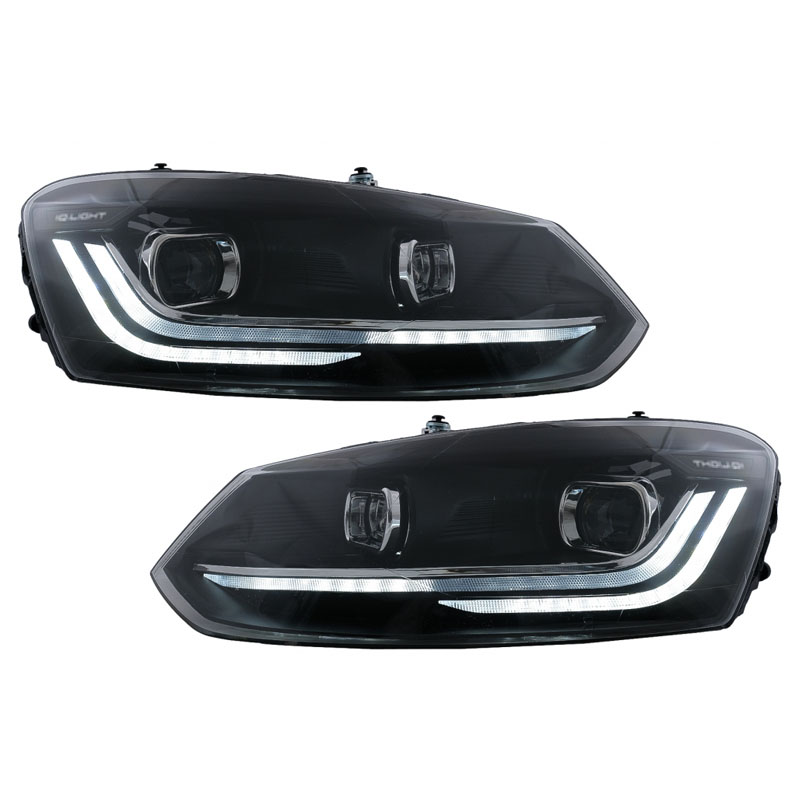 Βλησαρούλης Car Center - Μπροστινά Φανάρια Set Για Vw Polo 6R/6C 09-17 DRL New Design & Dynamic Φλας H7 Με Μοτέρ Carner