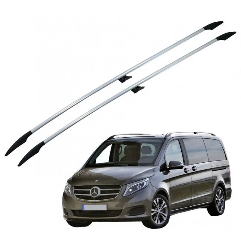 Βλησαρούλης Car Center - Μπάρες Οροφής Railing Για Mercedes-Benz Vito W447 14+ Αλουμινίου Ασημί 2 Τεμάχια