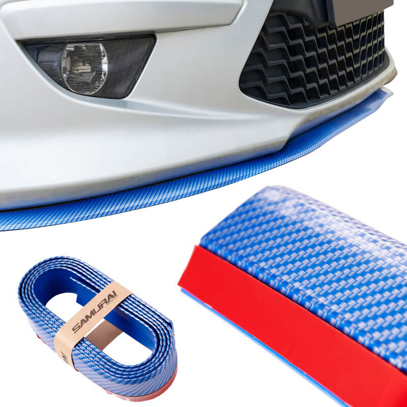 Βλησαρούλης Car Center - Μπροστινό Spoiler Universal Samurai Lip Safe & Style 2500mm Μπλε Carbon 1 Τεμάχιο