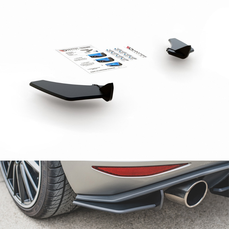 Βλησαρούλης Car Center - Splitters Πίσω Προφυλακτήρα Δεξιά & Αριστερά Για VW Golf VII (7) GTI 2013-2016 Μαύρο Maxton Design 2 Τεμάχια