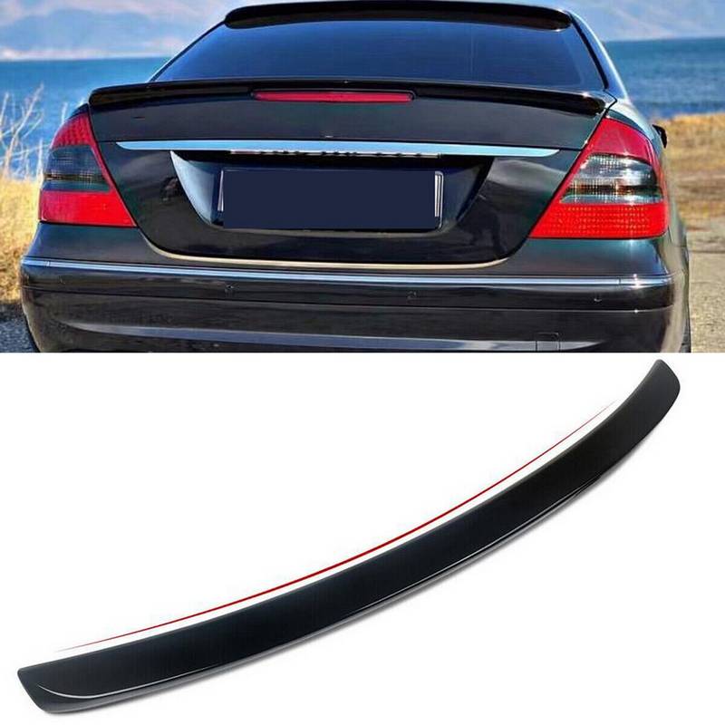 Βλησαρούλης Car Center - Αεροτομή Πορτ Παγκάζ Για Mercedes-Benz E-Class W211 03-09 Amg look Lipspoiler Από Abs Πλαστικό Γυαλιστερή Μαύρη