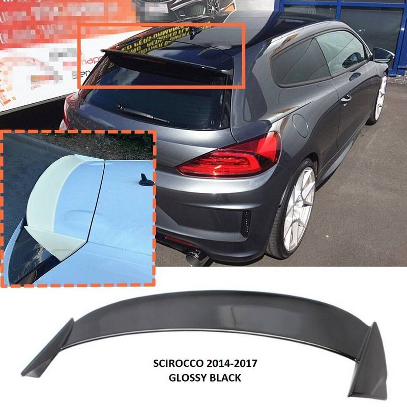 Βλησαρούλης Car Center - Αεροτομή Οροφής Για Vw Scirocco 14-17 Osir V2 Look Γυαλιστερό Μαύρο Από Abs Πλαστικό