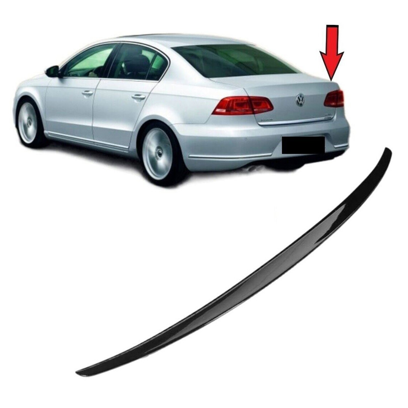 Βλησαρούλης Car Center - Αεροτομή Πορτ Παγκάζ Για VW Passat B7 11-15 Oem V2 look Lipspoiler Από Abs Πλαστικό Γυαλιστερή Μαύρη