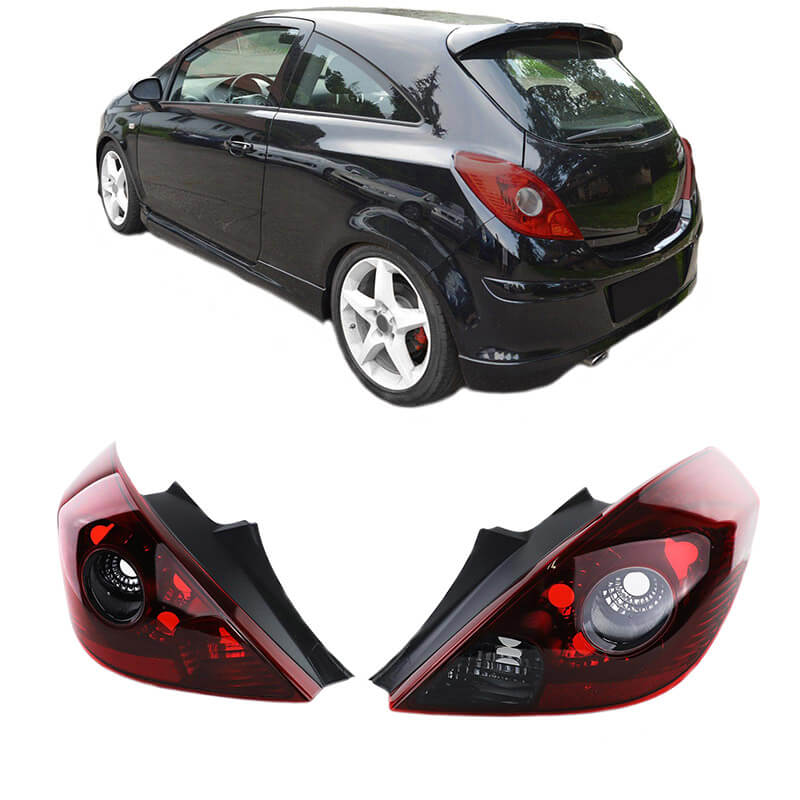 Βλησαρούλης Car Center - Πισινά Φανάρια Set Για Opel Corsa D 3D 06-14 OPC Look Κόκκινο/Φιμέ TYC