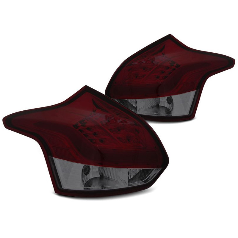 Βλησαρούλης Car Center - Πισινά Φανάρια Set Για Ford Focus 11-14 Hatchback Led Bar  Κόκκινο/Smoke JunYan