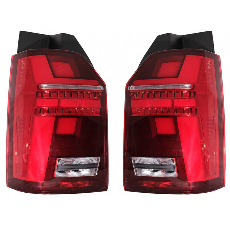 Βλησαρούλης Car Center - Πισινά Φανάρια Set Για Vw T6 15-20 Full Led Bar Κόκκινο/Crystal Carner Με Dynamic Φλας
