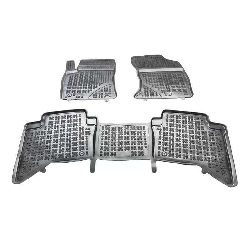 Βλησαρούλης Car Center - Πατάκια Σκαφάκια 3D Από Λάστιχο Για Toyota Ηilux 2015+ Double Cab Rezawplast 3 Τεμάχια Μαύρα