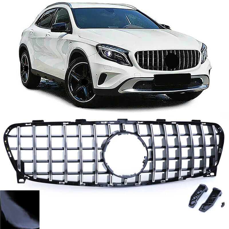 Βλησαρούλης Car Center - Μάσκα Για Mercedes-Benz GLA X156 Facelift 17-21 Panamericana Look Μαύρο/Χρώμιο 1 Τεμάχιο