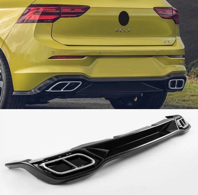 Βλησαρούλης Car Center - Diffuser Πίσω Προφυλακτήρα Για VW Golf VIII (8) 2019+ R-Line Look Με Διακοσμητικές Απολήξεις Για Life Style & Impression Έκδοση Προφυλακτήρα Γυαλιστερό Μαύρο Από Abs Πλαστικό