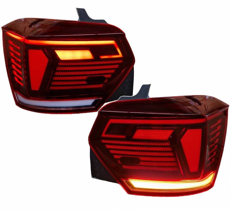 Βλησαρούλης Car Center - Πισινά Φανάρια Set Για Vw Polo AW 2018+ Led R-Line Look Red/Crystal