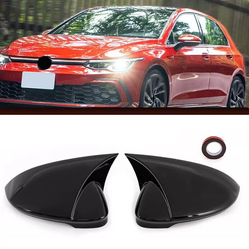 Βλησαρούλης Car Center - Καπάκια Καθρεφτών Για Vw Golf VIII (8) 20+ Χωρίς Lane Assist Γυαλιστερό Μαύρο 2 Τεμάχια